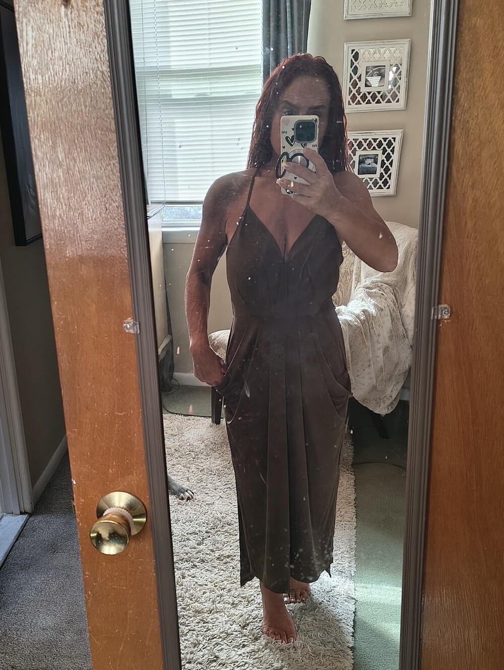 BCBG Women's Brown Halter Maxi Dress